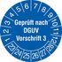 Prüfplakette,Geprüft nach DGUV V3,Aufkleber,Ø 30mm,Jahresfarbe 2023-blau