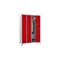 Abteilschrank, HxBxT 1850x1200x500mm, 4 Abt., RAL7035, Front RAL3000