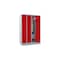 Abteilschrank, HxBxT 1850x1200x500mm, 4 Abt., RAL7035, Front RAL3000