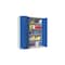 Büro-Falttürenschrank, HxBxT 1950x1500x600mm, RAL7035, Front RAL5010