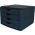 Schubladenbox,4xDIN A4,HxBxT 215x265x332mm,Kunststoff (recycelt),blau