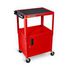 Beistellwagen, HxBxT 610-1060x610x460mm, rot, 2 Ebene(n), m. Rand