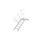 Podesttreppe, Podest H 1, 75m, 7 Stufen, Stufen B 1000mm, Alu