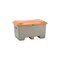 Streugutbehälter, 400l, HxBxT 680x1210x820mm, GFK, grau, Deckel orange