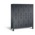 Abteilschrank,HxBxT 1850x1590x500mm,4x2 Abt.,Korpus RAL7021,Front RAL3003