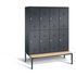 Sitzbankschrank,HxBxT 2090x1590x815mm,Korpus RAL7021,Front RAL7021