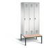 Sitzbankschrank,HxBxT 2090x900x500mm,3 Abt.,Korpus RAL7035,Front RAL7035