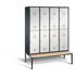 Sitzbankschrank,HxBxT 2090x1590x815mm,Korpus RAL7021,Front RAL7035