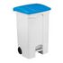 Contitop, mobiler Abfallbehälter mit Pedal 90L weiß/blau/VE:3