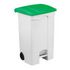 Contitop, mobiler  Abfallbehälter mit Pedal 90L weiß/grün/VE:3