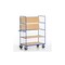 Etagenwagen, Tragl. 600kg, 4 Etage(n), Ladefl. LxB 1000x740mm, Holzetage