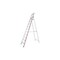 Stufenstehleiter, einseitig, 10 Stufen, Stand H 2, 32m, Holm L 3, 2m, Alu