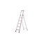 Stufenstehleiter, einseitig, 8 Stufen, Stand H 1, 81m, Holm L 2, 64m, Alu