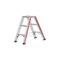 Stufenstehleiter,beidseitig,2x3 Stufen,Stand H 0,22m,Holm L 0,77m,Alu