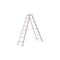 Stufenstehleiter,beidseitig,2x8 Stufen,Stand H 1,38m,Holm L 2,05m,Alu