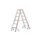 Rollbare Stufenleiter,beidseitig,2x5 Stufen,Stand H 0,69m,Holm L 1,3m,Alu