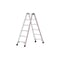 Stufenstehleiter,beidseitig,2x6 Stufen,Stand H 0,88m,Holm L 1,53m,Alu
