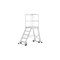 Podesttreppe, Podest H 1, 7m, 7 Stufen, Alu, Rollen