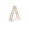 Stufenstehleiter,beidseitig,2x8 Sprossen,Holm L 2,37m,2-tlg.,Nadelholz