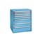 Schubladenschrank, HxBxT 1200x1005x695mm, RAL5012, Front RAL5012