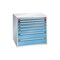 Schubladenschrank, HxBxT 1000x1005x695mm, RAL7035, Front RAL5012