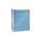 Schubladenschrank, HxBxT 1400x1005x695mm, RAL7035, Front RAL5012