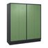 Abteilschrank,HxBxT 1800x1590x500mm,4 Abt.,Korpus RAL7021,Front RAL6011