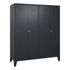 Abteilschrank,HxBxT 1850x1590x500mm,4 Abt.,Korpus RAL7021,Front RAL7021