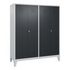 Abteilschrank,HxBxT 1850x1590x500mm,4 Abt.,Korpus RAL7035,Front RAL7021