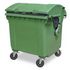 Müllcontainer,1100l,Korpus HDPE grün,HxBxT 1460x1370x1210mm,4 Lenkrollen