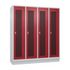 Abteilschrank,HxBxT 1800x1590x500mm,4 Abt.,Korpus RAL7035,Front RAL3003