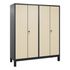 Garderobenschrank,HxBxT 1850x1590x500mm,Korpus RAL7021,Front Donau-Ahorn