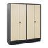 Garderobenschrank,HxBxT 1800x1590x500mm,Korpus RAL7021,Front Donau-Ahorn