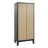 Garderobenschrank,HxBxT 1850x810x500mm,2 Abt.,Korpus RAL7021,Front Eiche