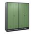 Garderobenschrank,HxBxT 1800x1590x500mm,Korpus RAL7021,Front RAL6011