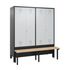 Sitzbankschrank,HxBxT 1850x1590x500mm,4 Abt.,Korpus RAL7021,Front RAL7035