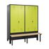 Sitzbankschrank,HxBxT 1850x1590x500mm,Korpus RAL7021,Front RDS1108060