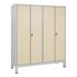 Garderobenschrank,HxBxT 1850x1590x500mm,Korpus RAL7035,Front Donau-Ahorn