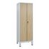 Garderobenschrank,HxBxT 1850x610x500mm,2 Abt.,Korpus RAL7035,Front Eiche