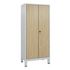 Garderobenschrank,HxBxT 1850x810x500mm,2 Abt.,Korpus RAL7035,Front Eiche