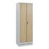 Garderobenschrank,HxBxT 1800x610x500mm,2 Abt.,Korpus RAL7035,Front Eiche