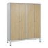 Garderobenschrank,HxBxT 1850x1590x500mm,4 Abt.,Korpus RAL7035,Front Eiche