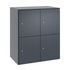 Schließfachschrank,HxBxT 950x800x525mm,2x2 Fächer,Zylinderschloss