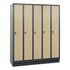 Abteilschrank,HxBxT 1800x1480x500mm,5 Abt.,Korpus RAL7021,Front Eiche