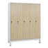 Abteilschrank,HxBxT 1850x1480x500mm,5 Abt.,Korpus RAL7035,Front Eiche