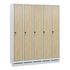 Abteilschrank,HxBxT 1800x1480x500mm,5 Abt.,Korpus RAL7035,Front Eiche