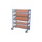 Etagenwagen,Tragl. 250kg,5 Etage(n),Holzplatte,neigbar,m. leer,Euronorm