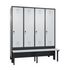 Sitzbankschrank,HxBxT 1850x1590x500mm,4 Abt.,Korpus RAL7021,Front RAL7035