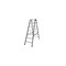 Stufen-Doppelleiter,beidseitig,2x7 Stufen,Stand H 1,05m,Holm L 1,6m,Alu