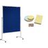 Moderationstafel,H 1950mm,Tafel HxB 1500x1200mm,Tafel Textil,blau,pinnbar